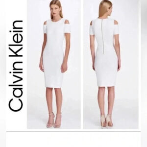 NWOT Calvin Klein Cold Shoulder Scuba Dress Size 8